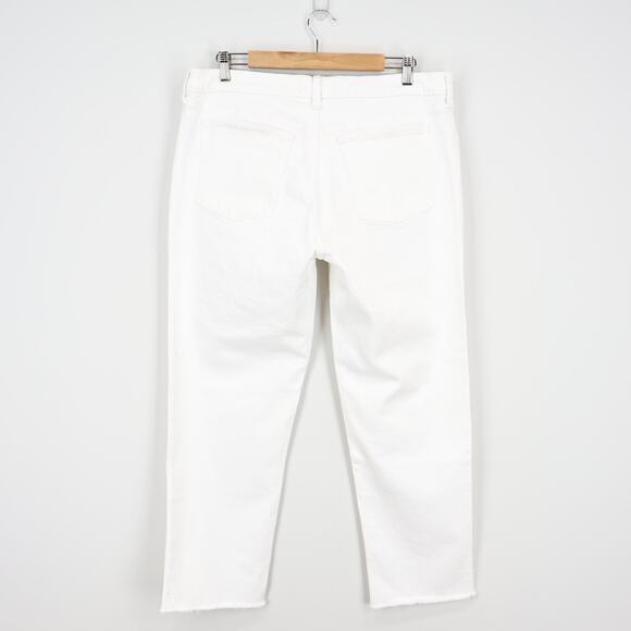 NWT Abercrombie & Fitch The Mid Rise '90s Straight Raw Hem Jean White 32/14 S - Picture 4 of 10